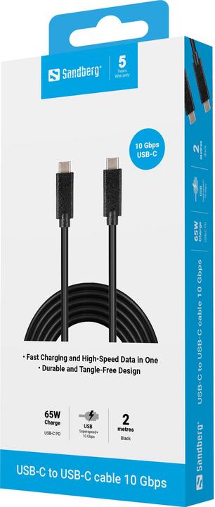 Actual product image Sandberg USB-C to USB-C (2 m, USB 3.1)