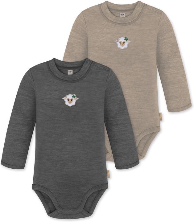 Produktbild Normani 2er Pack Baby Merino Langarmbody „Tuai" - 9401 (74)