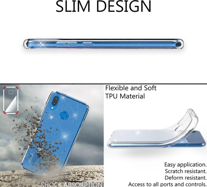 Image du produit Nalia Étui en silicone transparent à paillettes (Huawei P20 Lite)