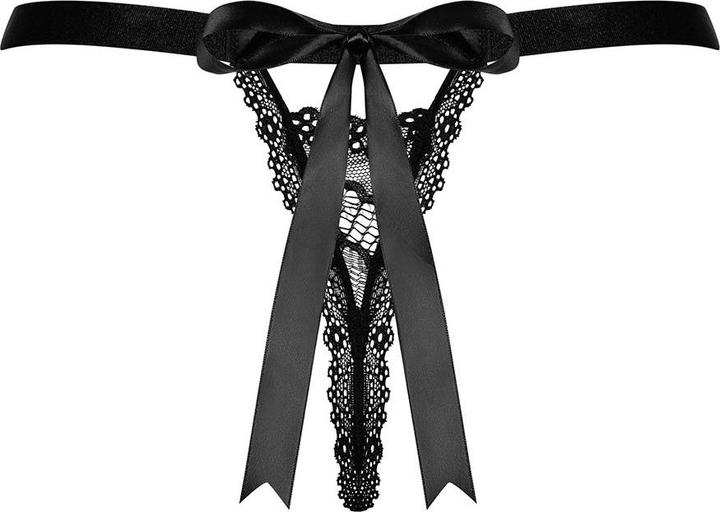 Actual product image Obsessive Isabellia Sexy Lace Thong - Black (L, XL)