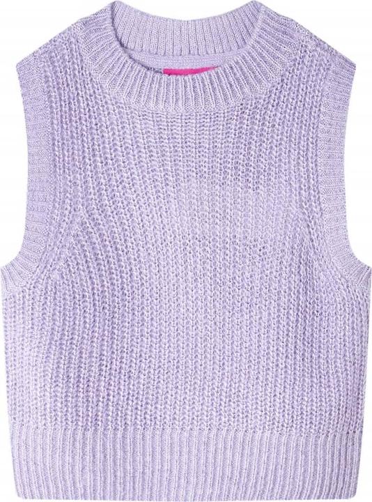 VidaXL Kinder-Pulloverweste Gestrickt Helllila 92,Material: 67 (92)