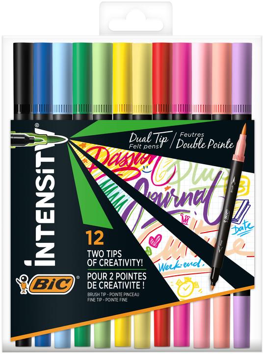 Image du produit Bic DUALTIP CFP CLAS+PAST - Crayons-feutres (Multicolore, 12 x)