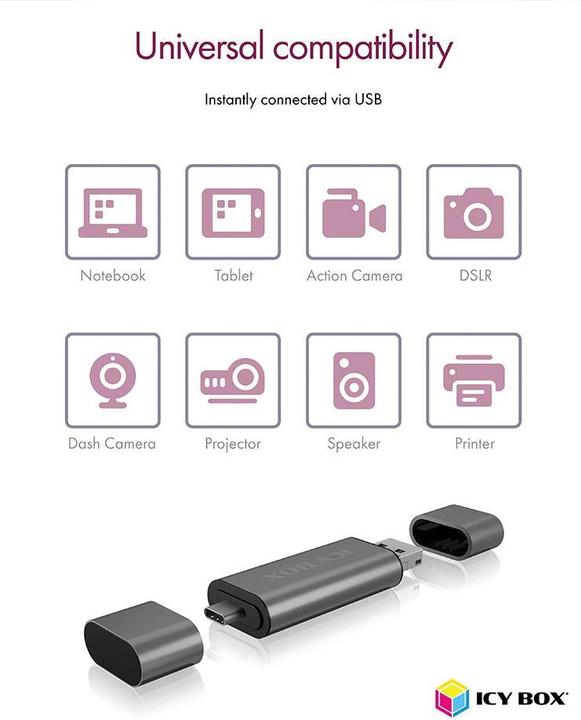 Image du produit Icy Box Ib-Cr200-C (USB, USB 2.0 Micro-B)