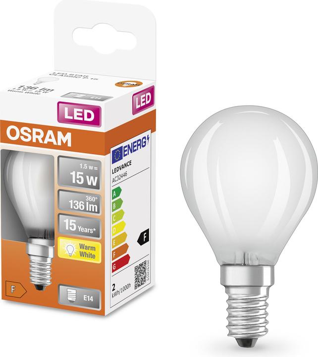 Produktbild Osram Led Retrofit Classic P (E14, 15 W, 136 lm, 1 x, F)