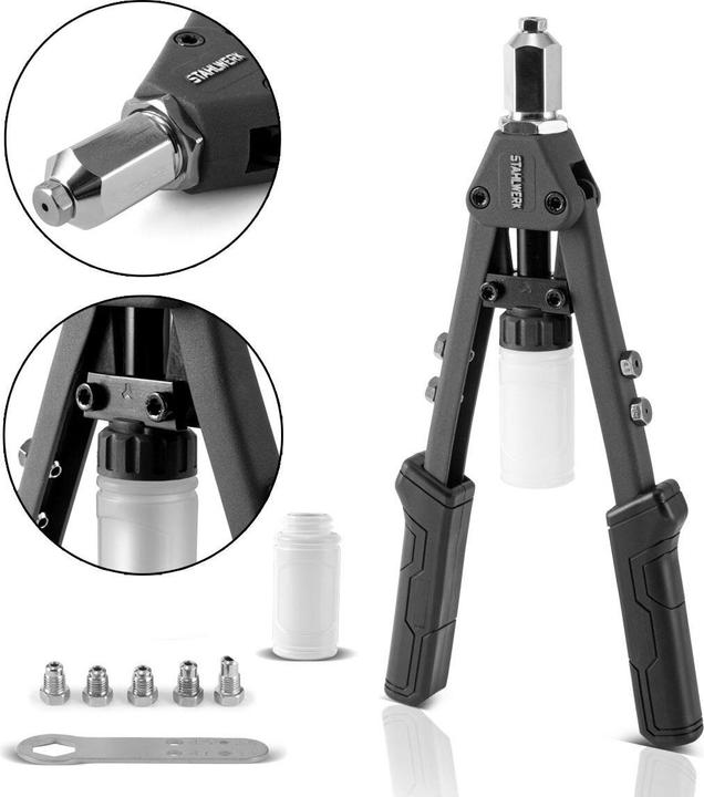 Produktbild Stahlwerk Hebel Blindnietenzange Spanndornzange Nietmutternzange Nietzange Set (12.70 mm)