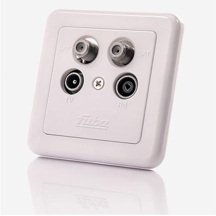 Actual product image Fuba GAD400 Single socket outlet 4x outputs 2xDC Pass/AP (Antenna cable)
