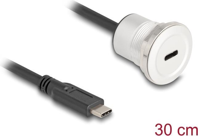 Produktbild Delock USB 10 Gbps Type-C Einbaubuchse mit Kabelpeitsche Ste (0.30 m)