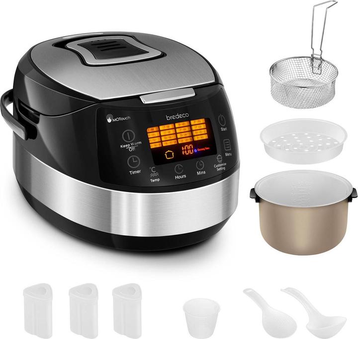 Bredeco Multikocher Kochtopf Dampfkocher Schnellkocher 5 L 16 Programme