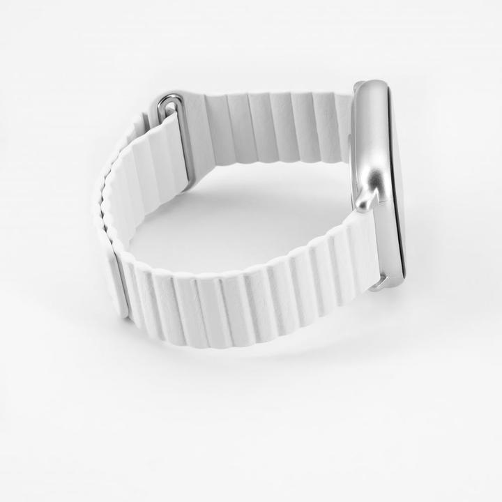 Productafbeelding Connect 22mm Plat hoofdleer - Siliconen lus magneetband (130mm M/L) (Leer)