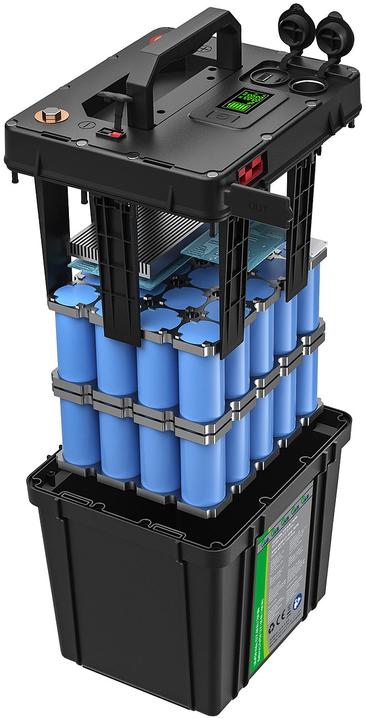 Produktbild TKA LiFePO4-Akku mit 60-Watt-Solarpanel, 12 V, 60 Ah / 768 Wh (60 W, 7.33 kg)