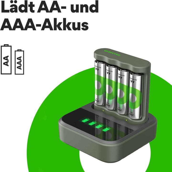 Produktbild GP Batteries Battery Recharger (1 Stk., AA, 2100 mAh, Ladegerät inkl. Akku)