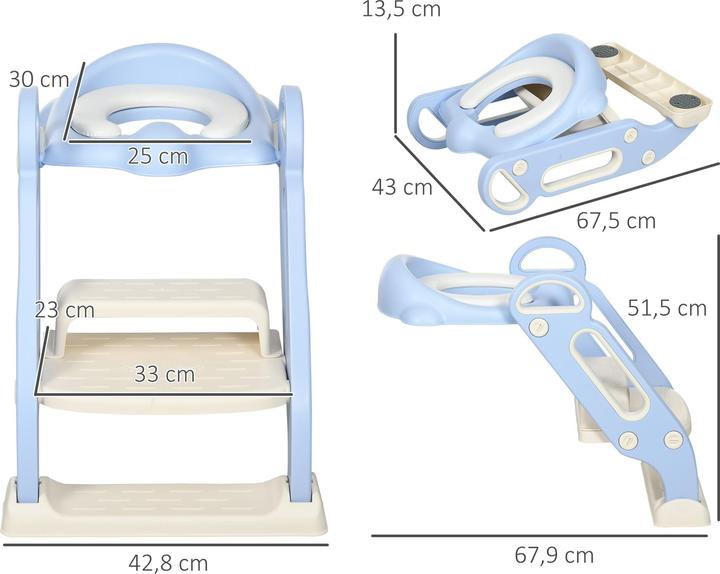Image du produit Swisshandel24 Siège de toilette pour enfants, entraîneur de toilette avec marches, poignée, accessoire de