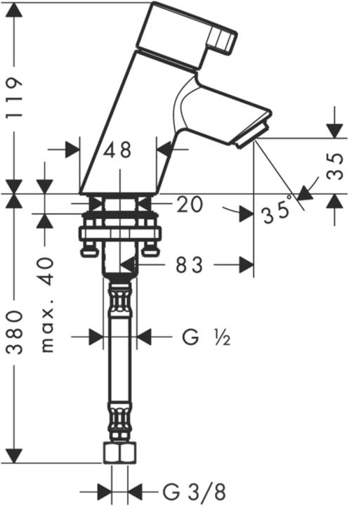Produktbild hansgrohe Standventil Talis S 13132000 chrom ohne Ablaufgarnitur