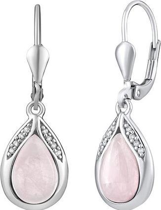 Silvego Silver earrings with natural rose JST13327RQE
