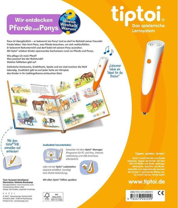 Actual product image tiptoi Pferde und Ponys (German, Susanne Gernhäuser, 2022)