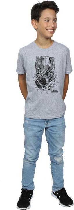 Actual product image Boys Black Panther Spray Headshot T-Shirt (140, 146)