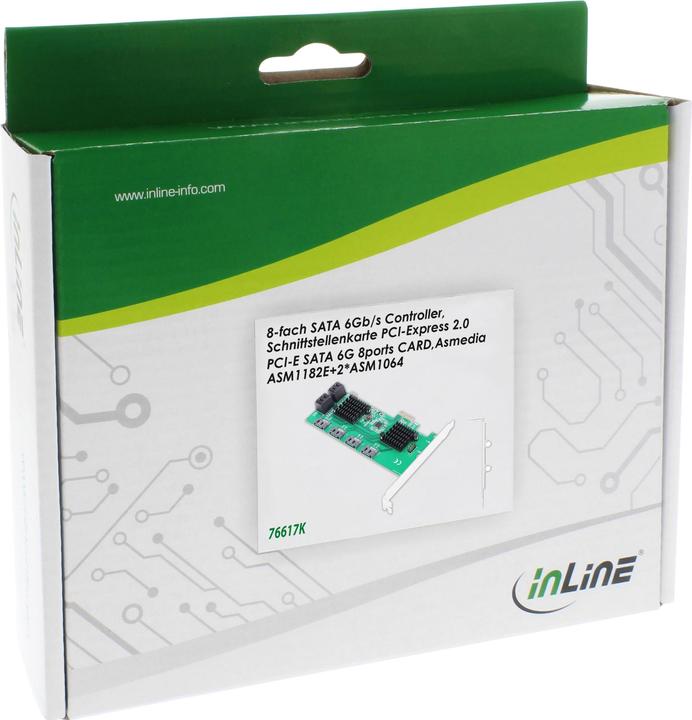 Image du produit InLine Carte d'interface, contrôleur 8x SATA 6Gb/s, PCIe 2.0 (PCI-Express)