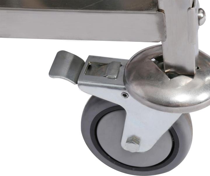 Image du produit Wiltec Chariot de service Acier affiné 3 Étagères jusqu’à 150kg Desserte Table servante mobile avec frein