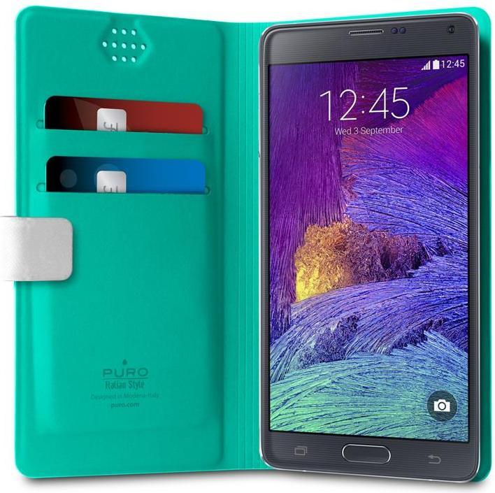 Image du produit Puro Uniwallet Bi-Color - Étui universel pivotant à 360 ° avec fentes pour cartes, dydis XXL (balta) (Universel)