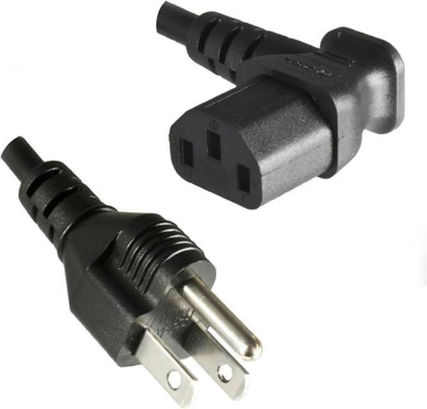 Produktbild Varia Netzkabel mit Kaltgerätebuchse, 90° abgewinkelt, US-Stecker, 1.8 m (1.80 m)