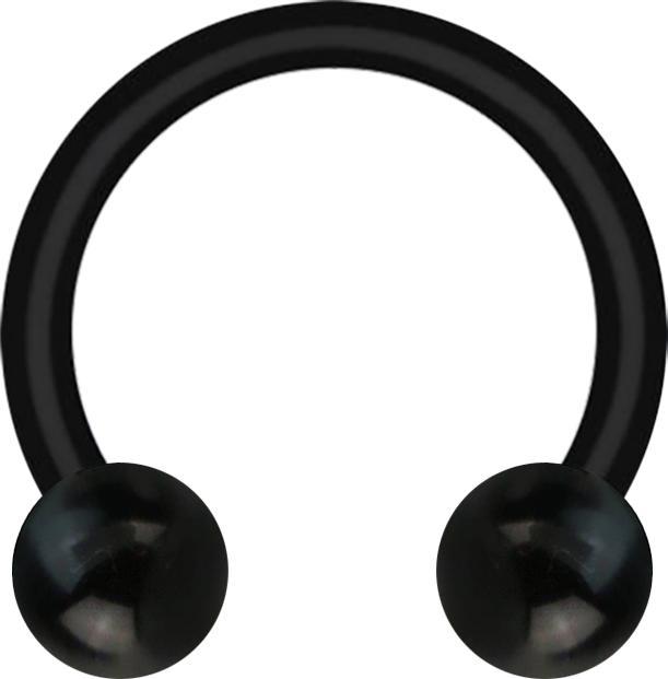 Produktbild Star Piercing Micro Circular Barbell schwarz mit zwei Kugeln (Bioflex, ohne Messing)