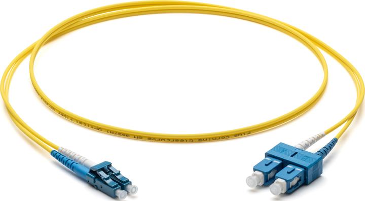 Actual product image Corning Fibre optic patch cable 2x 2.0 mm - Singlemode Duplex: LC UPC Duplex to SC UPC Duplex, 5m (Gel (UTP, 5 m)
