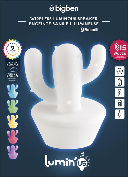 Actual product image Bigben Bluetooth Speaker Lumin'Us Cactus (8 h, Rechargeable battery operated)