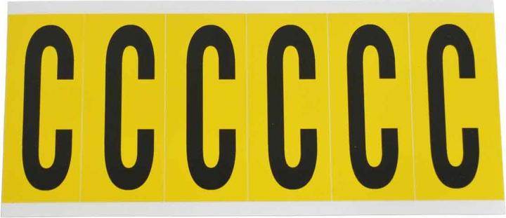 Actual product image Brady 1550-C, B-946, vinyl, lettering: C, black on yellow, 38 x 89mm, character height 75mm(25 K. á