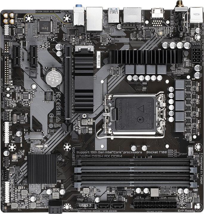 Produktbild Gigabyte B760M DS3H AX DDR4 (LGA 1700, Intel B760 Express, mATX)