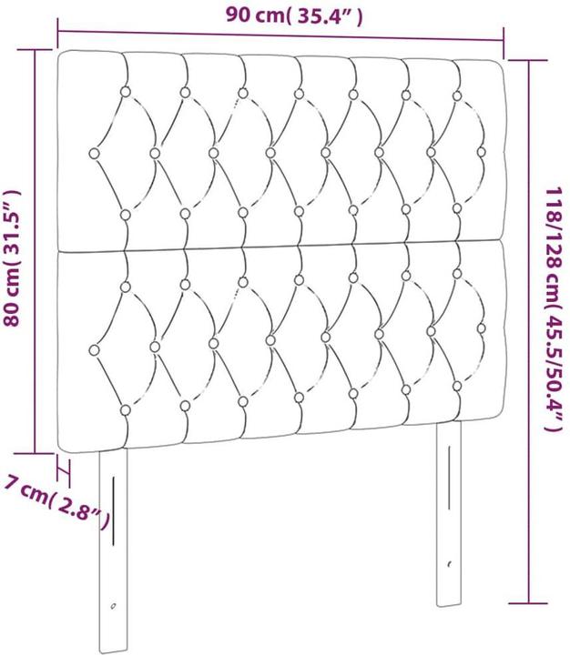 Actual product image VidaXL Garrett (90 x 7 x 128 cm)