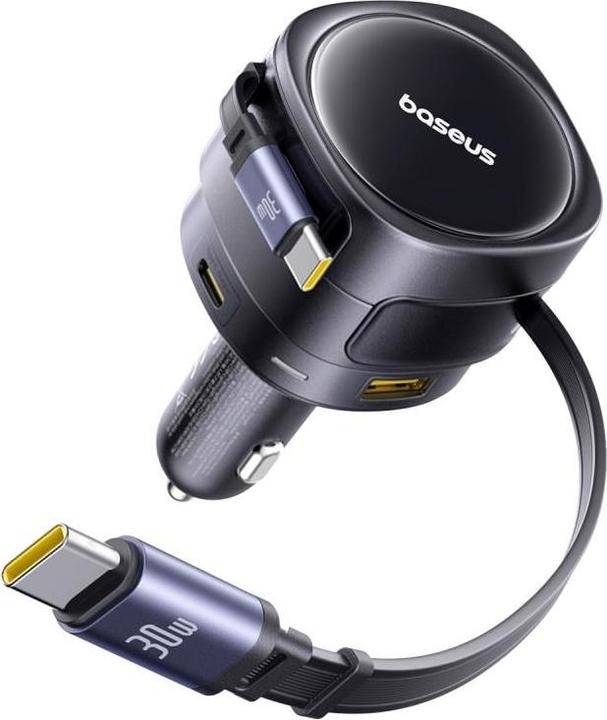 Produktbild Baseus Enjoyment Max Car Charger C+C Cables & U+C Ports 90W Cosmic Black