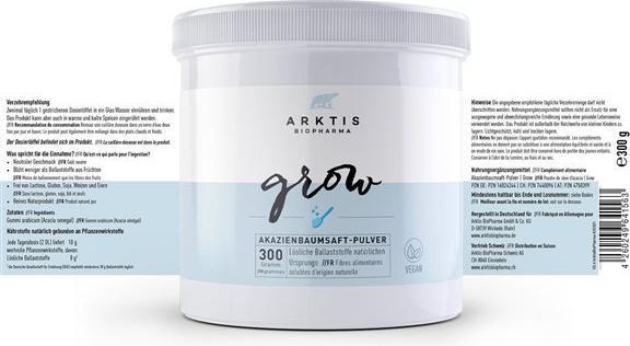 Nährwerte und Zutaten Arktis Grow Akazienfaser-Pulver Plv (1 Stück, Pulver, 375 g)
