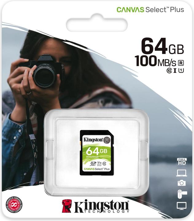 Immagine prodotto Kingston Canvas Select Plus (64 GB, SDXC, U3, UHS-I)