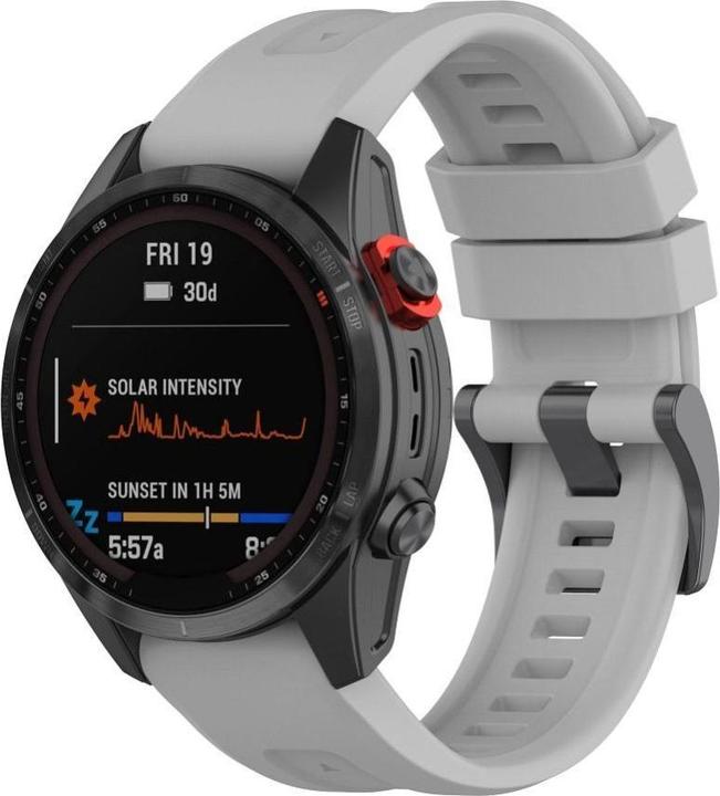 Actual product image OEM Strap Silicone strap for GARMIN FENIX 3 / 3HR / 5X / 6X / 6X Pro / 7X / 7X Pro grey (12) (26 mm, Silicone)