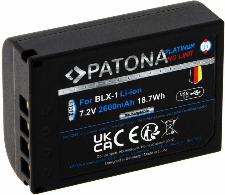 Actual product image Patona Platinum Battery BLX-1 USB-C (Camera battery)