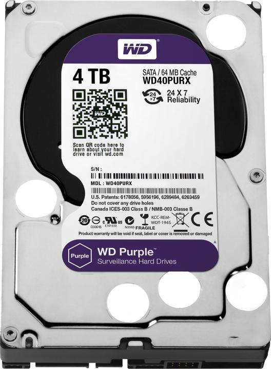 Actual product image WD HDD Purple Desktop 4 TB Bulk (4 TB, 3.5", CMR)