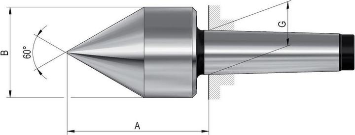 Actual product image Röhm Centring taper MK5 projection length 115.5 mm running form pointed taper angle 60 °
