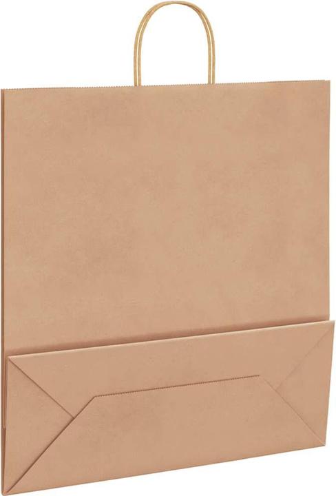 Produktbild VidaXL Kraftpapiertüten 250 Stk. mit Henkel Braun 45x17x48 cm Papiertüte (Geschenktüte, 250 x)