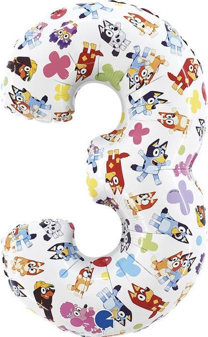 Produktbild Grabo Balloons XL Bluey Bingo Zahlen 3 Ballon (3 x)