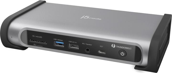 Produktbild j5Create JTD568, Kabelgebunden, Thunderbolt 4, 98 W, 10,1000,2500,100 Mbit/s, Grau, Dark / Space Gre (Thunderbolt, 4 Ports)