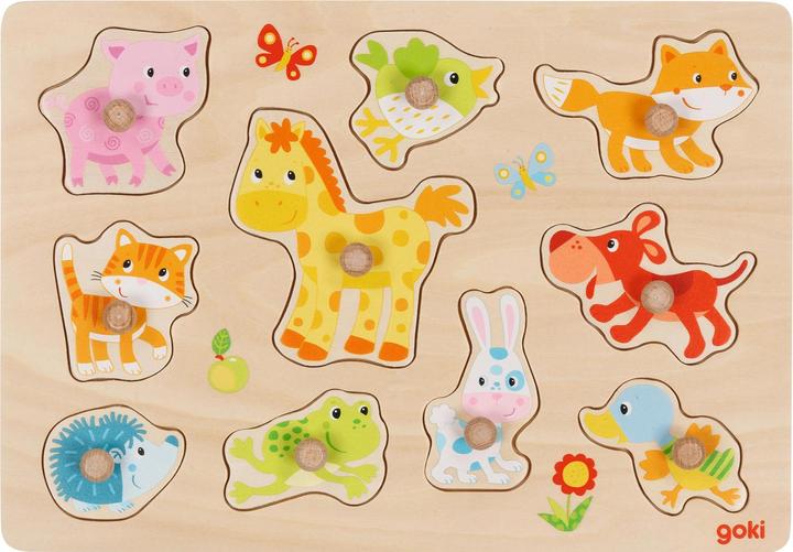 Produktbild Goki Kleinkinder Puzzle Steckpuzzle Tierkinder (10 Teile)