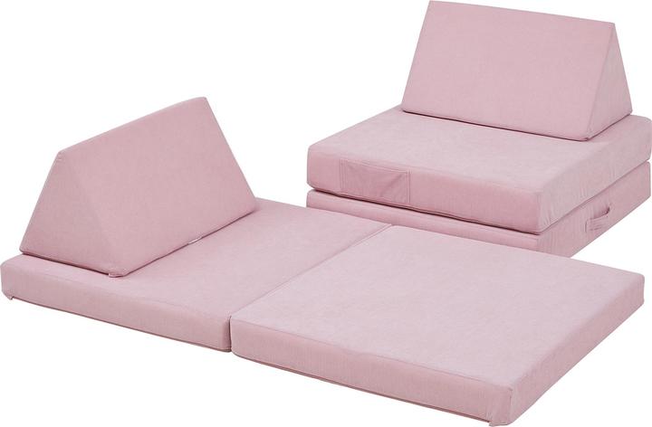 Actual product image En.Casa Spielsofa Norhulta 5-tlg. 120x66x46 cm Cord Rosa (Children sofa)