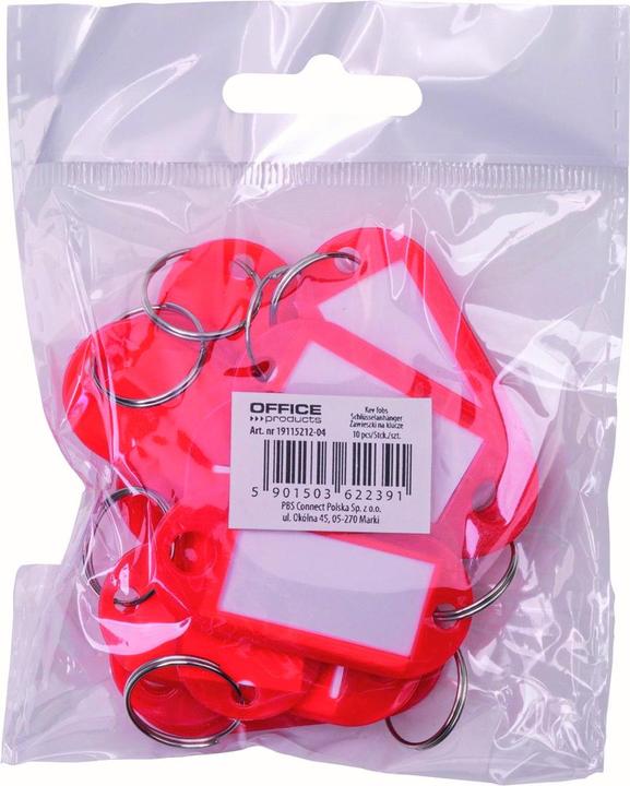 Office Products Schlüsselanhänger, 50x20mm, 10stk, rot