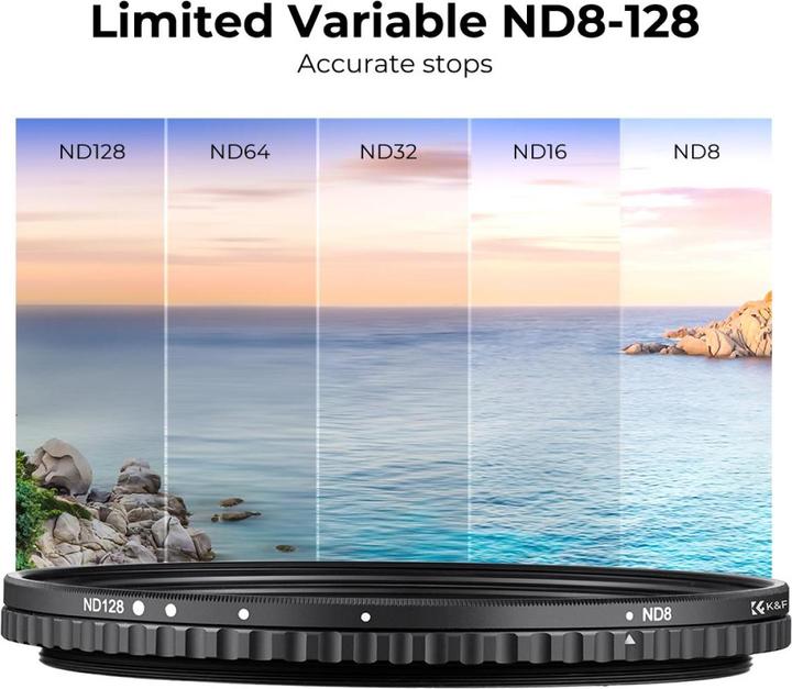 Actual product image K&F Concept Concept Variable ND Filter - 62mm Nano-X NDX ND8-128 (62 mm, Neutral density filter)