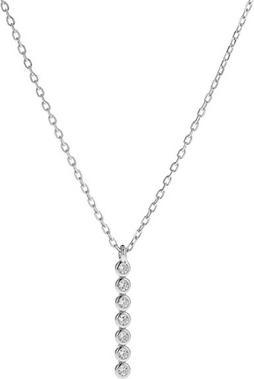 Again Jewelry Elegant silver necklace with zircons AJNA0008 (chain. pendant)