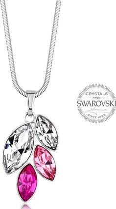 Levien Necklace with pink crystals Navette (L)
