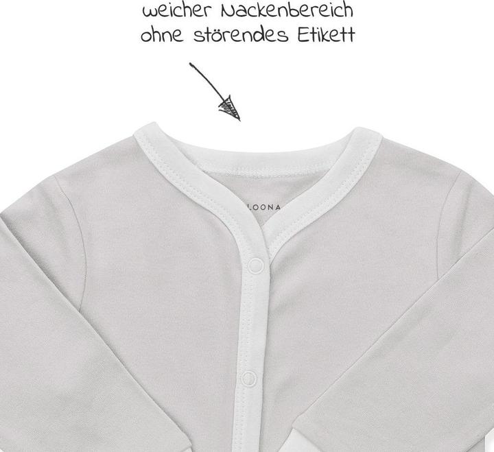 Actual product image La Loona LaLoona baby pyjamas sleepsuit 2-pack romper pyjama one-piece - grey (68)