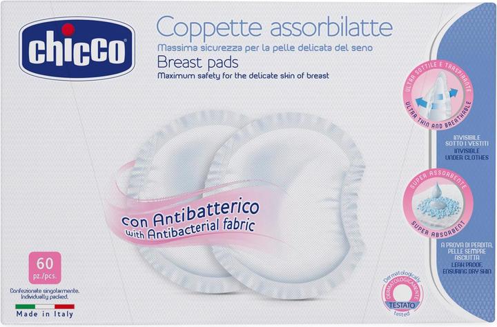 Produktbild Chicco Brustpads Stilleinlagen antibakteriell 60 Stück (60 x)