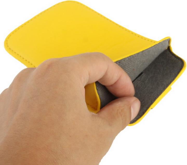 Produktbild König Design Handyhülle Tasche Slide Hülle Gelb (Samsung Galaxy Nexus I9250, HTC One M7, HTC One, Samsung Galaxy S3 i9300)