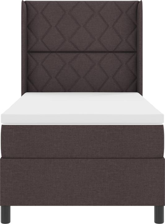 Actual product image VidaXL LED box spring bed with mattress dark brown 100x200 cm fabric (100 x 200 cm)